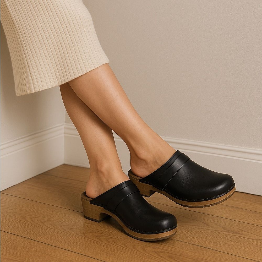 Lotta Elsa Clog Black Wood Size 39 - Picture 2 of 7